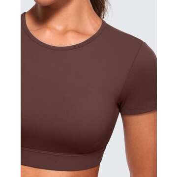 CRZ YOGA Women's Butterluxe Double Lined Crop Top