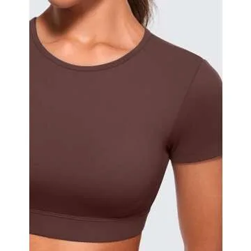 CRZ YOGA Women's Butterluxe Double Lined Crop Top