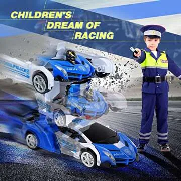 Dolanus Remote Control Car - Transform Robot RC Cars Contains All Batteries: One-Button Deformation and 360 Degree Rotating Drifting, Present Christmas Birthday Gift for Boys/Girls