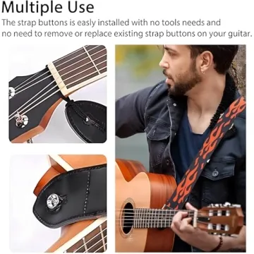 Qivorimith Adjustable Guitar Strap with Pick Box