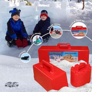 Flexible Flyer Snow Fort Building Kit Brick Form & Sand Castle Mold Block, Beach & Winter Toy