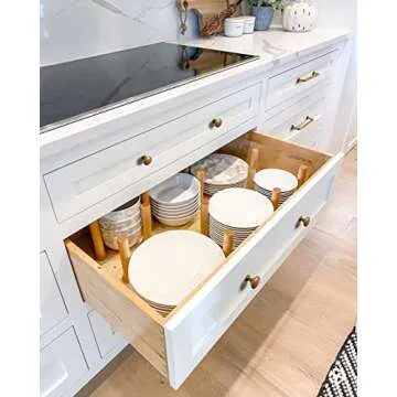 Goo-Ki 6 Pack Antique Brass Cabinet Drawer Knob Kitchen Hardware - Retro Bar Knob Vintage Bronze Single Handles Pull for Closet Wardrobe Dresser Cupboard, 9338GT-DK