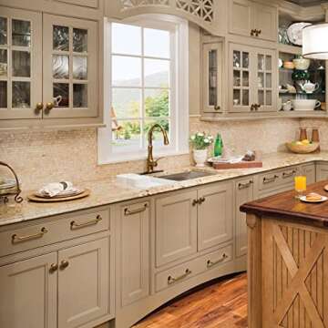 Goo-Ki 6 Pack Antique Brass Cabinet Drawer Knob Kitchen Hardware - Retro Bar Knob Vintage Bronze Single Handles Pull for Closet Wardrobe Dresser Cupboard, 9338GT-DK