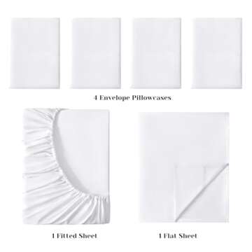 BYSURE King Size Sheets Set White - Super Soft Hotel Luxury Bed Sheets with Deep Pockets, 1800 Thread Count 100% Microfiber, Wrinkle & Fade Resistant