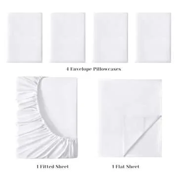 BYSURE King Size Sheets Set White - Super Soft Hotel Luxury Bed Sheets with Deep Pockets, 1800 Thread Count 100% Microfiber, Wrinkle & Fade Resistant
