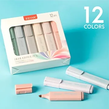 ZEYAR Highlighter Pen - 12 Aesthetic Colors for All