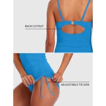 SOCIALA Ribbed One Piece Tummy Control Swimsuit