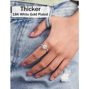 Oivley Oval Halo Engagement Ring - Stunning AAAAA CZ Gemstones