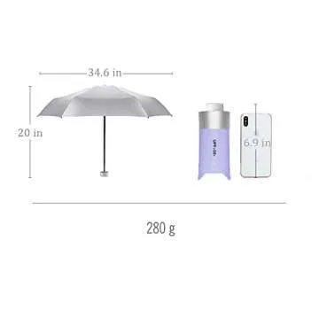 AFULILI Small Compact Travel Umbrella - Lightweight UV Protection & Rain Shield