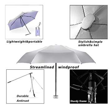 AFULILI Compact Travel Umbrella - UV Protection & Lightweight Design