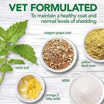 Vet's Best Healthy Coat Shed & Itch Relief Dog Supplements, Relieve Dogs Skin Irritation and Shedding Due to Seasonal Allergies or Dermatitis, 150 Chewable Tablets