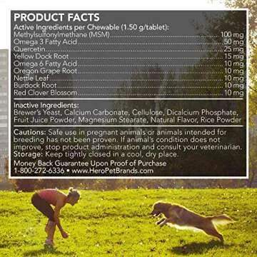 Vet's Best Healthy Coat Shed & Itch Relief Dog Supplements, Relieve Dogs Skin Irritation and Shedding Due to Seasonal Allergies or Dermatitis, 150 Chewable Tablets