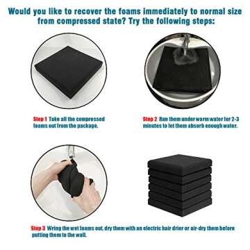 JBER Acoustic Studio Foam, 24 Pack 2" X 12" X 12" Round C-Panel Sound Foam Panels Soundproofing Treatment Studio Wall Padding Sound Absorbing Fireproof Pyramid Wedge Tiles