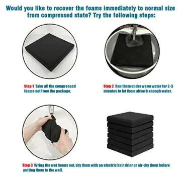 JBER Acoustic Studio Foam, 24 Pack 2" X 12" X 12" Round C-Panel Sound Foam Panels Soundproofing Treatment Studio Wall Padding Sound Absorbing Fireproof Pyramid Wedge Tiles