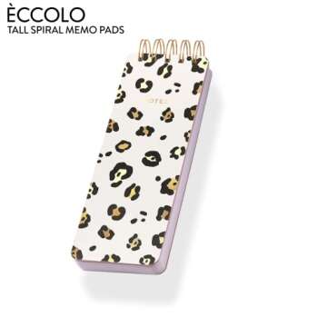 WORLD TRAVELER Eccolo Tall Spiral Memo Pad, 300 Pages, 150 Sheets, Double Spiral Binding, Office Ess...