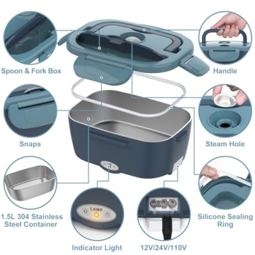 WisaKey Electric Lunch Box - Portable Food Warmer for All