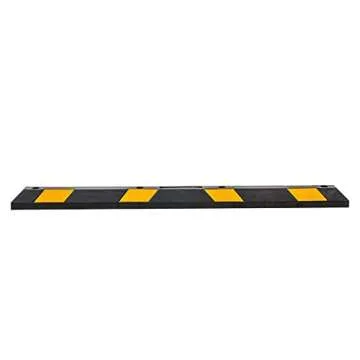 Guardian 6' Rubber Parking Curb with Mounting Holes Hi-Vis Yellow UV-Resistant for Parking Lots