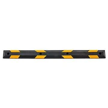 Guardian 6' Rubber Parking Curb with Mounting Holes Hi-Vis Yellow UV-Resistant for Parking Lots