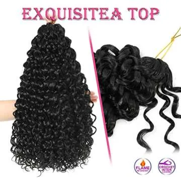 Gogo Curl Crochet Hair 14 Inch 7 Packs Short Curly Crochet Hair for Blcak Women - Beach Curl Crochet Hair - Deep Wave Crochet Hair - Water Wave Braids Synthetic Hair Extensions (14 Inch 7 Packs, 1B)
