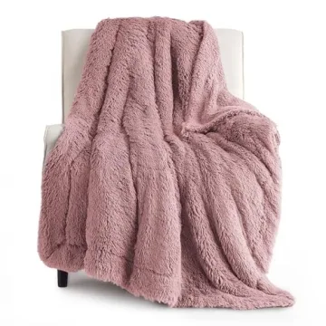 Bedsure Fluffy Dusty Pink Throw Blanket Gifts for Women, Girls, Soft Fleece Cozy Fuzzy Sherpa Plush ...