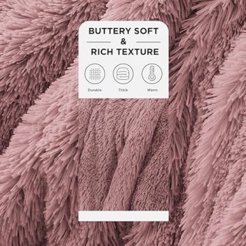 Bedsure Fluffy Dusty Pink Throw Blanket for Women`s Gifts