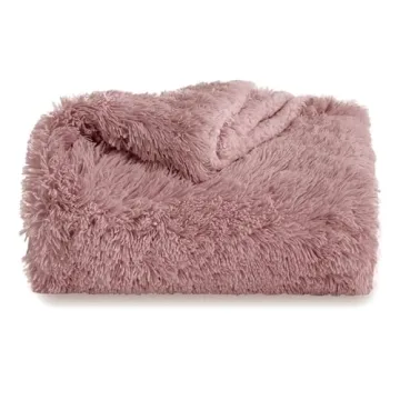 Bedsure Fluffy Dusty Pink Throw Blanket for Women`s Gifts
