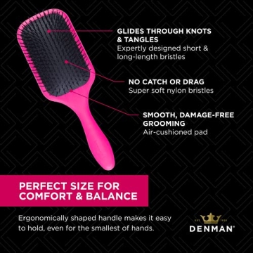 Denman Tangle Tamer Ultra Detangling Brush for Curly Hair