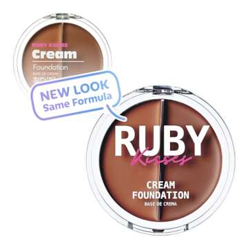 Ruby Kisses 3D Face Creator Cream Foundation & Concealer, 12 Hours Long Lasting, Medium to Full Cove...