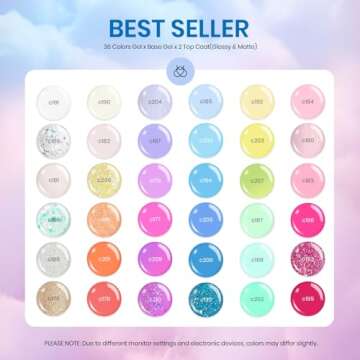 beetles Pastel Gel Polish Set 39Pcs Pink Red Gel Nail Polish with Base Top Coat Soak off Uv LED Lamp...