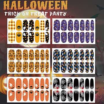 TailaiMei Halloween Nail Wraps - 12 Fun Designs for DIY Nail Art