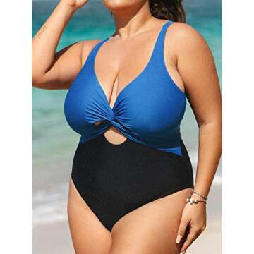 CUPSHE Plus Size One Piece Swimsuit with Cut Outs