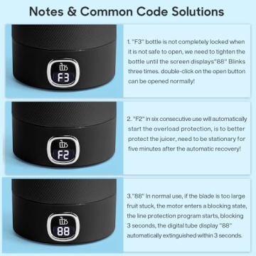 Portable Blender, MIAOKE 6 Blades Juicer Cup for Juice Shakes and Smoothies 350ml Mini Blender with Led Display Usb Rechargeable,3000Mah Rechargeable Battery, for Home Sports Outdoors Travel-Black