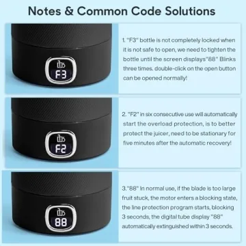 Portable Blender, MIAOKE 6 Blades Juicer Cup for Juice Shakes and Smoothies 350ml Mini Blender with Led Display Usb Rechargeable,3000Mah Rechargeable Battery, for Home Sports Outdoors Travel-Black