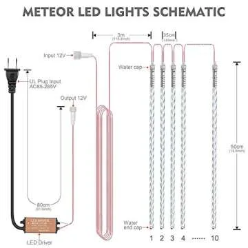 Bright BlueFire Meteor Shower Lights for Festive Decor