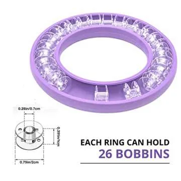 Purple Round Bobbin Holder Organizer Bubbin Organizer Bobbin Keeper for Metal or Plastic Sewing Machine Rings Holder Silicone Sewing Tools Handicraft Ring Keeper