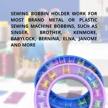 Purple Round Bobbin Holder Organizer Bubbin Organizer Bobbin Keeper for Metal or Plastic Sewing Machine Rings Holder Silicone Sewing Tools Handicraft Ring Keeper