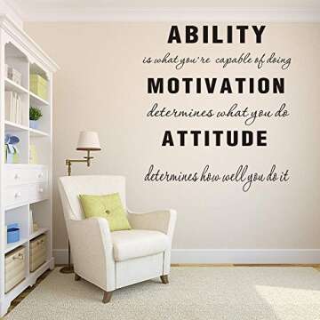 Large Inspirational Family Words Quote Vinyl Family Wall Sticker Wall Decal Family Room Art Decoration (Ability)
