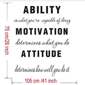 Large Inspirational Family Words Quote Vinyl Family Wall Sticker Wall Decal Family Room Art Decoration (Ability)