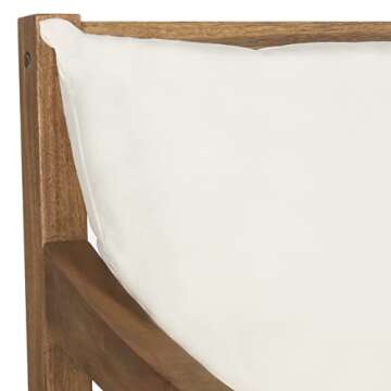 SAFAVIEH Outdoor Collection Pomona Natural Solid Wood/Beige Lounger Bench Sofa Loveseat (PAT6740A)