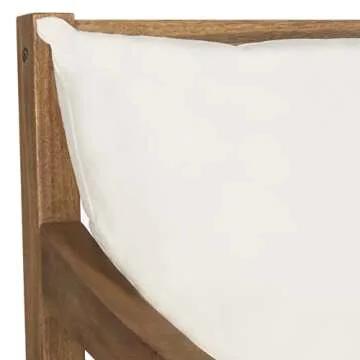 SAFAVIEH Outdoor Collection Pomona Natural Solid Wood/Beige Lounger Bench Sofa Loveseat (PAT6740A)