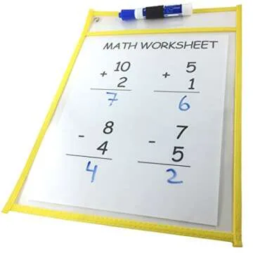 Clipco Dry Erase Pocket Sleeves Assorted Colors (30-Pack)