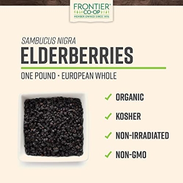 Frontier Co-op Organic Elderberries – 1lb Bulk for Wellness