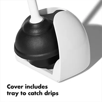 OXO Good Grips Toilet Plunger with Cover White Efficient