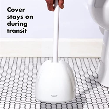 OXO Good Grips Toilet Plunger with Cover White Efficient