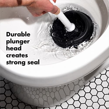 OXO Good Grips Toilet Plunger with Cover White Efficient