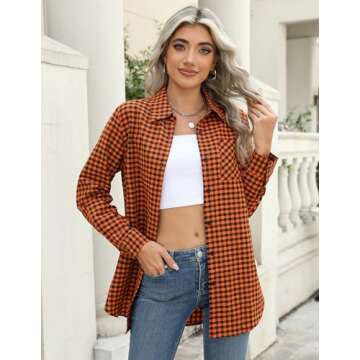Zeagoo Women’s Plaid Shirt: Chic Oversized Flannel Look