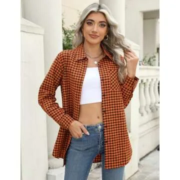 Zeagoo Women’s Plaid Shirt: Chic Oversized Flannel Look