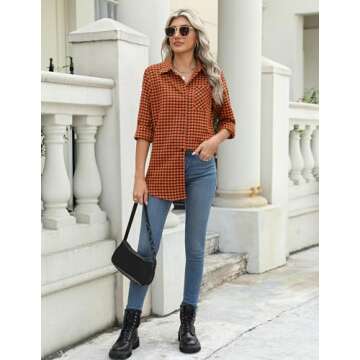 Zeagoo Women’s Plaid Shirt: Chic Oversized Flannel Look