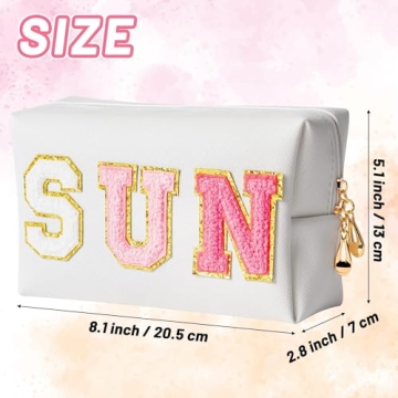 Stylish Preppy Patch Sun Cosmetic Bag for Daily Use