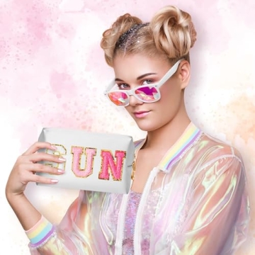 Stylish Preppy Patch Sun Cosmetic Bag for Daily Use